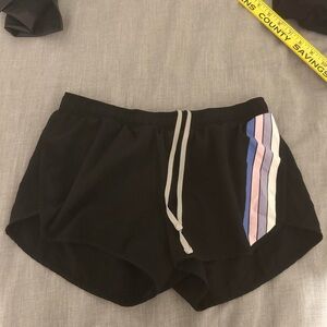 Stylish Black Women's Shorts with Striped Detail